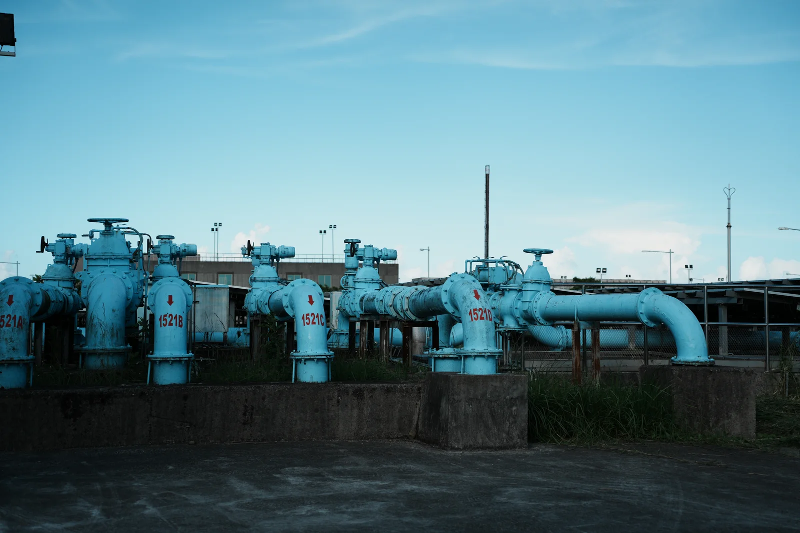 Water pipes and valves at a pumping facility, image provided by DataXquad.